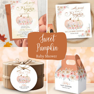 Sweet Pumpkin Floral Baby Dusche Runder Aufkleber