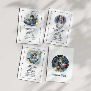 Stellar Boy Space Rocket Dankeskarte