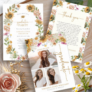 Sonnenblume Abschluss Dankeskarte