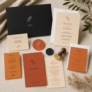 Terrakotta-Boho-Botanik-Hochzeitsinitialen Runder Aufkleber