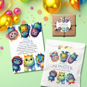 Niedlicher Cudful Kleine Monster Kindergeburtstag Runder Aufkleber