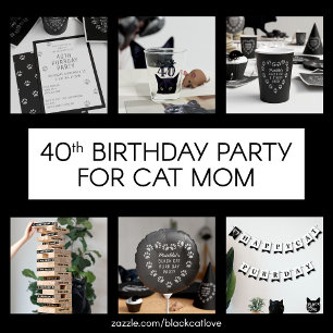 Black Cat Paw Print Heart Geburtstagsparty Hat Partyhütchen