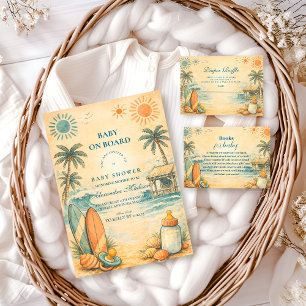 Süßes Baby An Bord Surf Baby Shower Serviette