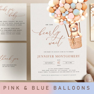 Menu Bear Baby Showballon Begleitkarte