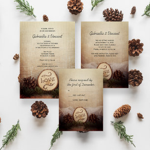 Rustikale Pines Woodland Wedding RSVP Reaktion