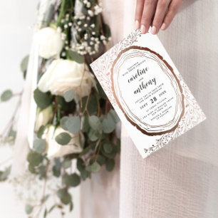 Rustikales Holz Slice Kupfer Foil Herbst Hochzeit  Planer