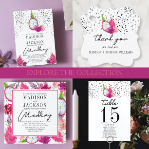 Pitaya Dragon Fruit Elegante Hochzeit Personalisie Aufkleber