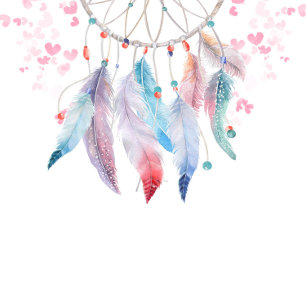 Boho Pastel Feathers Dreamcatcher Girl Baby Shower Einladung