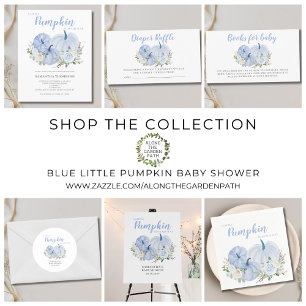 Little Pumpkin Blue Baby Shower Square Sticker