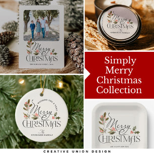 Einfach frohe Weihnachts-Fotokarte Dankeskarte