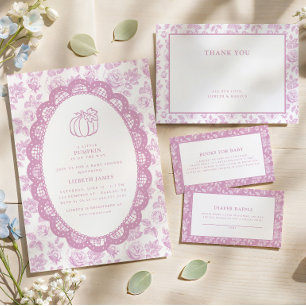 Chinoiserie Rosa Toile Windel-Raffle Begleitkarte