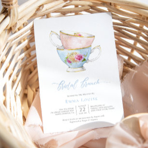 Elegante Blume Tea Bridal Brunch Dankeskarte