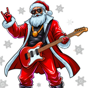 Santa Rocks! Funny Santa Claus spielt Gitarre Feiertagskarte