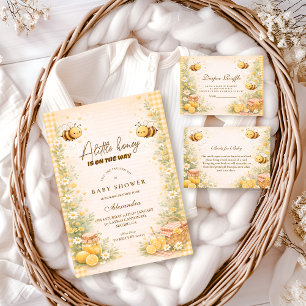 Süße Gingham-Honigbiene-Baby-Party Serviette