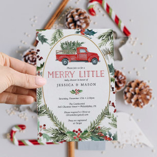 Merry Virtual Baby Shower lädt Card Red Truck ein Programm