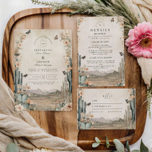 Desert Cactus Boho Wedding Einladung