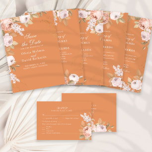 Boho Apricot Peonies Einladung Hochzeit