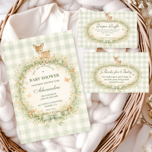 Vintage-Wald-Rehkind-Baby-Party Einladung