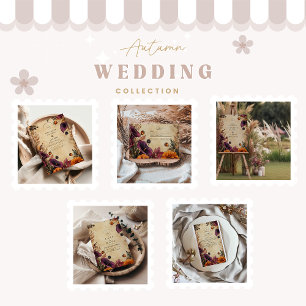 Moody Autumn Floral Wedding Einladung