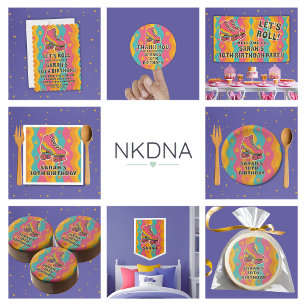 Welcome Girl Retro Roller Skate Geburtstagsparty Poster