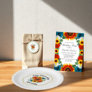 Summer Picnic Party Geometric Floral Pappteller