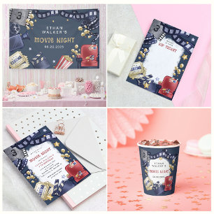 Budget Movie Night Kindergeburtstag Danke Karte