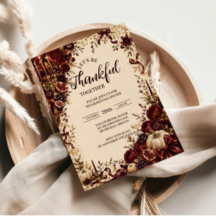 Luxuriöse opulente Thanksgiving-Soiree Einladung