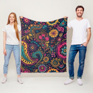 Frühlingsblumen-Paisley Dekokissen