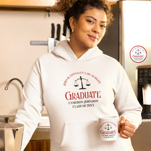 Red Black Law School Abschluss Personalisiert Zweifarbige Tasse