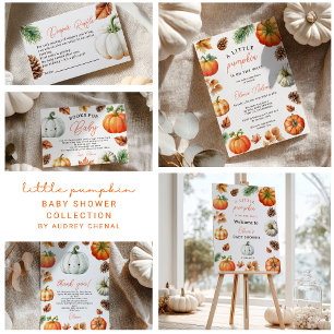 Whimsical Fall Pumpkin Little Pumpkin Baby Dusche Dankeskarte