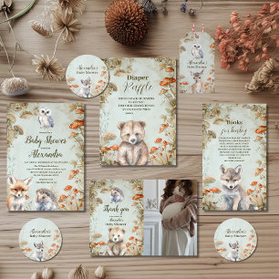 Boho Woodland Baby Showbücher für Baby Begleitkarte