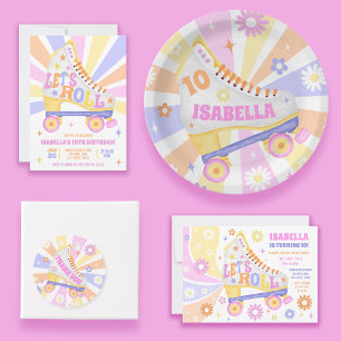 Retro Roller Skaten Disco Geburtstagsparty Einladung