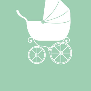 Vintag Carriage Baby Shower Green Gender Neutral Einladung