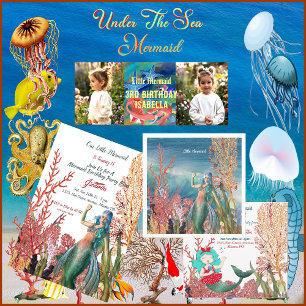 Unter der Meerjungfrau singende Korallenriff Gebur Einladung