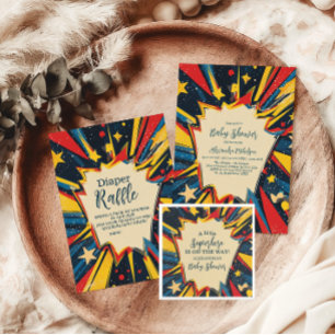 Vintages Comic Buy Baby Duschdiapper Raffle Begleitkarte