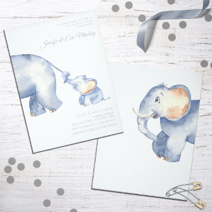 Mama und Baby Elephant Babydusche Einladung
