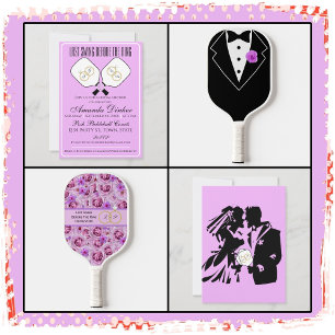 Letztes Swing vor der Ring-Hochzeit Pickleball Einladung