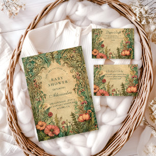 Vintage Art Nouveau Florales Würfelspiel  Begleitkarte