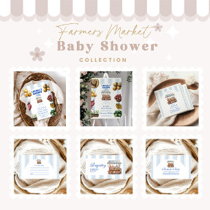 Arch Blue Bauern Market Baby Dusche Einladung