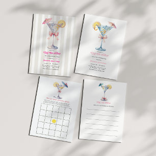 Ruhige Pink Tini Bit Älter Martini Geburtstagsfeie Einladung