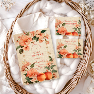 Vintage-Pfirsichgarten Botanische Babyparty Serviette
