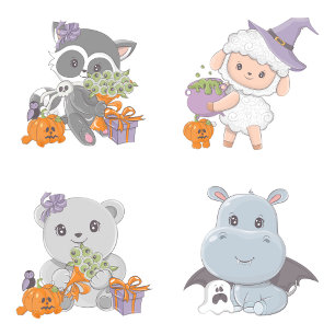 Halloween Hippopotamus Little Boo Baby Dusche Einladung