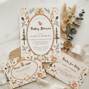Cottagecore-Wald-Baby-Shower-Einladung Wald Rechteckiger Pappuntersetzer