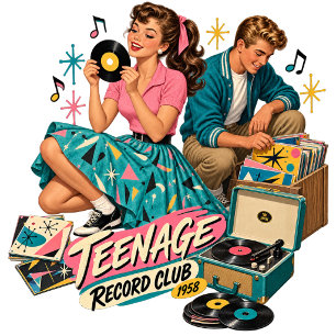 Teenage Record Club 1958 – Vintage 1950er Rockabil T-Shirt
