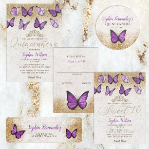 Rustikales Vintages Lila Gold Butterfly-Notebook Notizblock