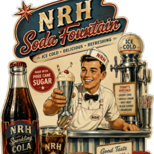 NRH Soda Fountain Vintage 1950er Frauen Front & Ba T-Shirt