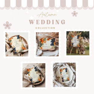 Rustikale Hochzeit im Herbst Einladung