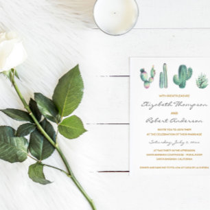 Succulents Cactus Wedding Modern Elegante Chic Einladung