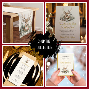 Elegante Rustic Noël Christmas Card - Moderner Win Karte