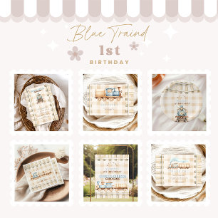 Choo Choo Bahn 1. Geburtstag Dankeskarte